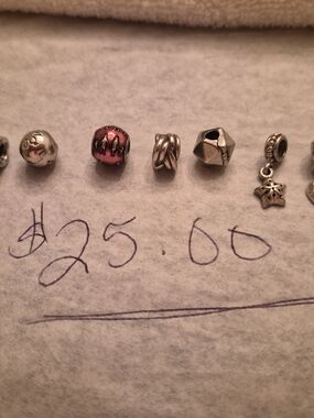 Sterling Silver and Pink Enamel Charm Bead - Women Jewelry